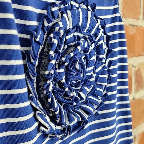 Kate Spade Girl's Alessa Rosette Tank Navy White Stripes Small - Picture 3 of 10